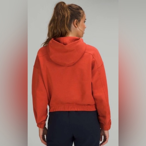 Lululemon Relaxed Cropped Hoodie Orange Color Size 6?? - Picture 2 of 9